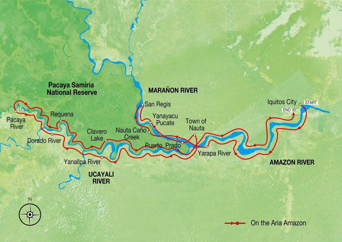 térkép amazonas folyó Peruban