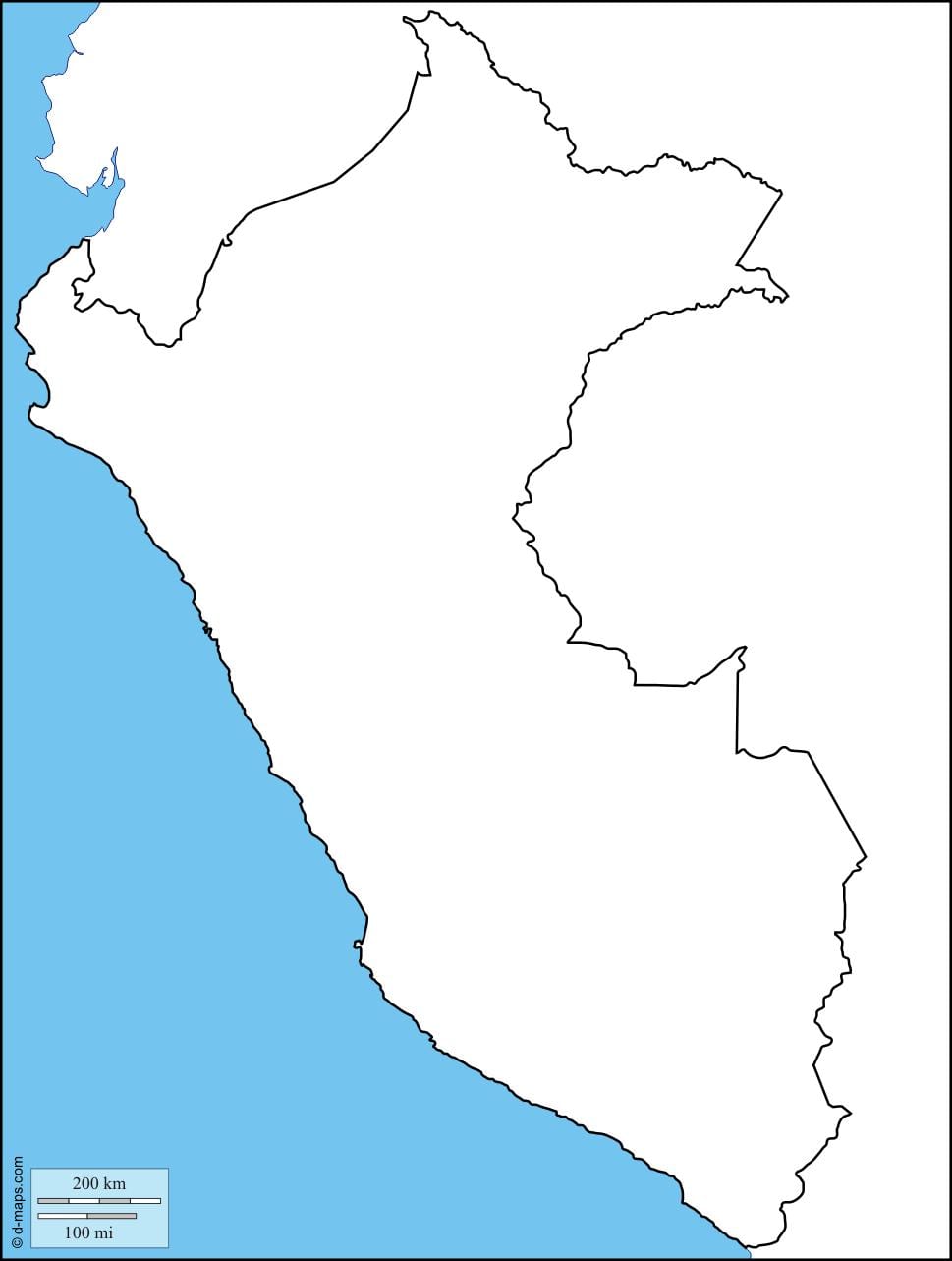 térkép üres térkép Peru