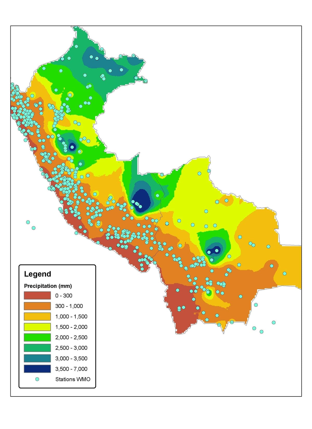 térkép Peru éghajlata