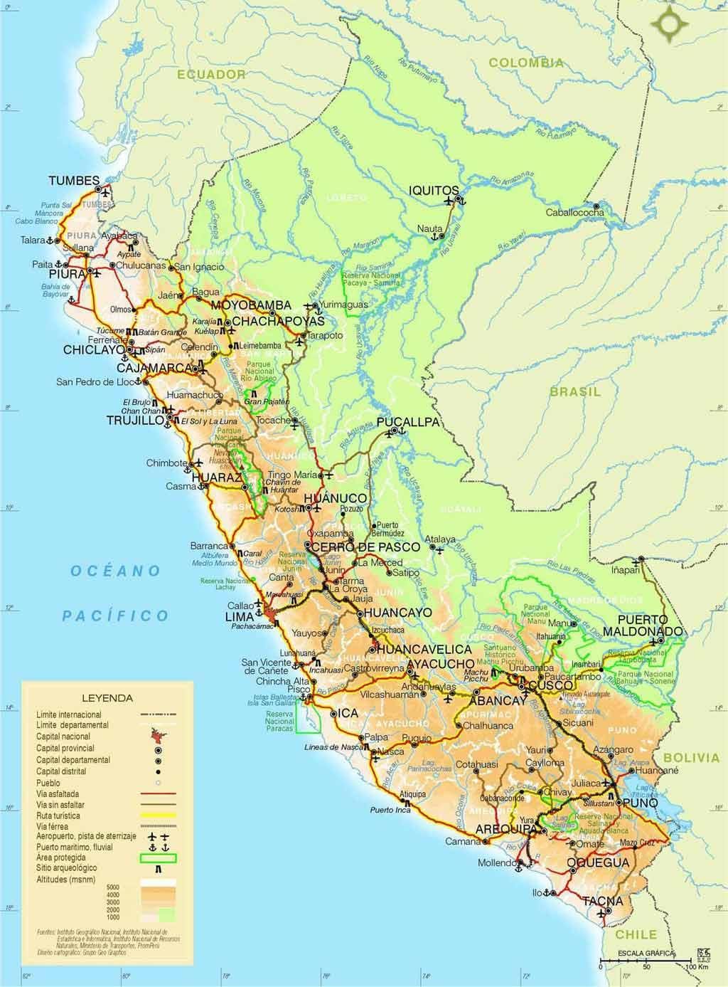 andok-hegység, Peru térkép