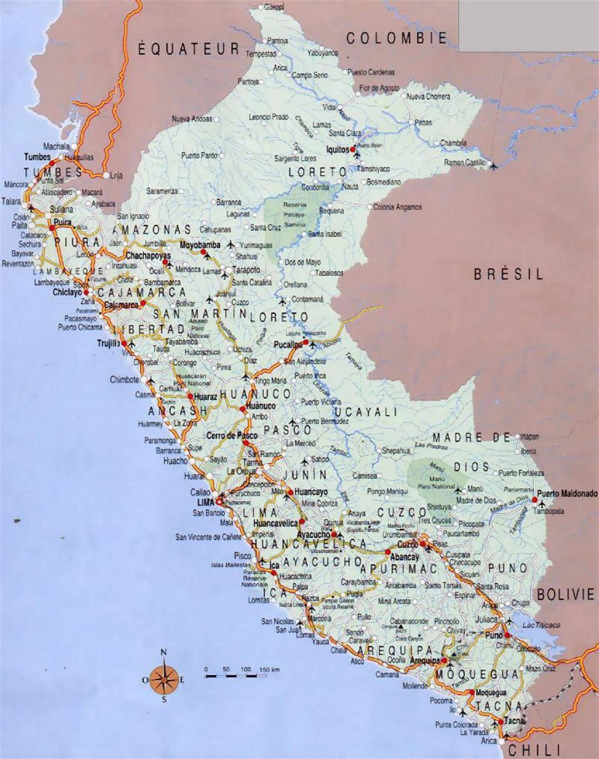 térkép Peru városok