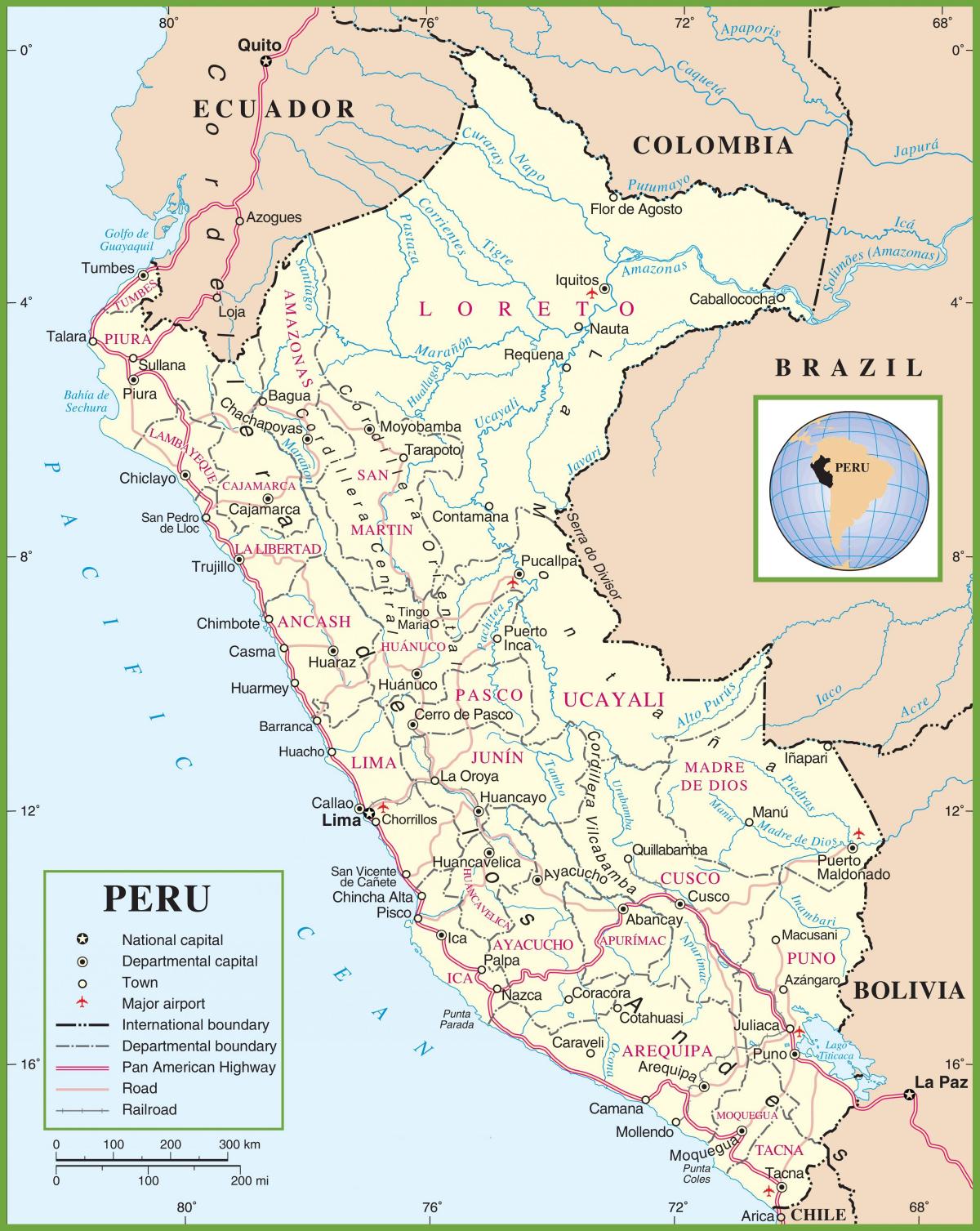 térkép-politikai térkép Peru