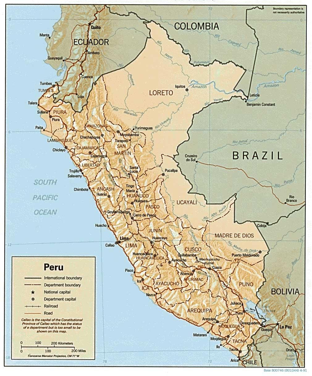 térkép Peru surf