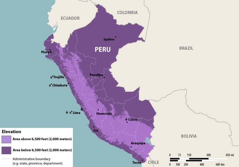 térkép zika Peru