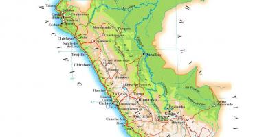 Térkép fizikai térkép Peru