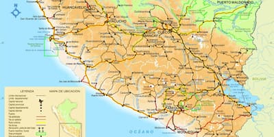 Térkép Peru déli részén