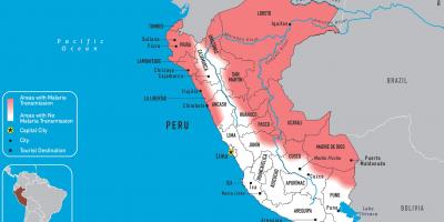 Térkép Peru malária