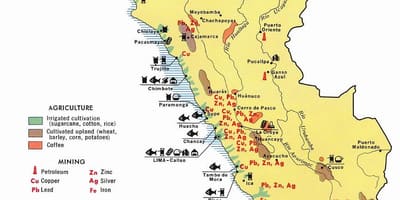 Térkép Peru mezőgazdaság