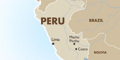 Térkép Peru, valamint a környező országokban