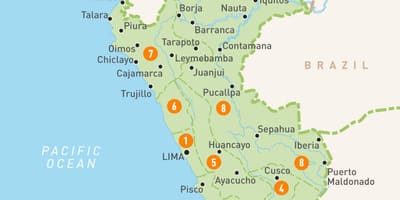 Peru tartományok térkép
