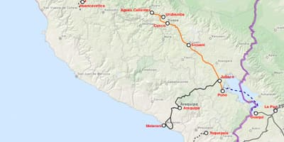 Peru vonat térkép