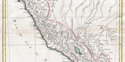 Térkép, régi térkép, Peru